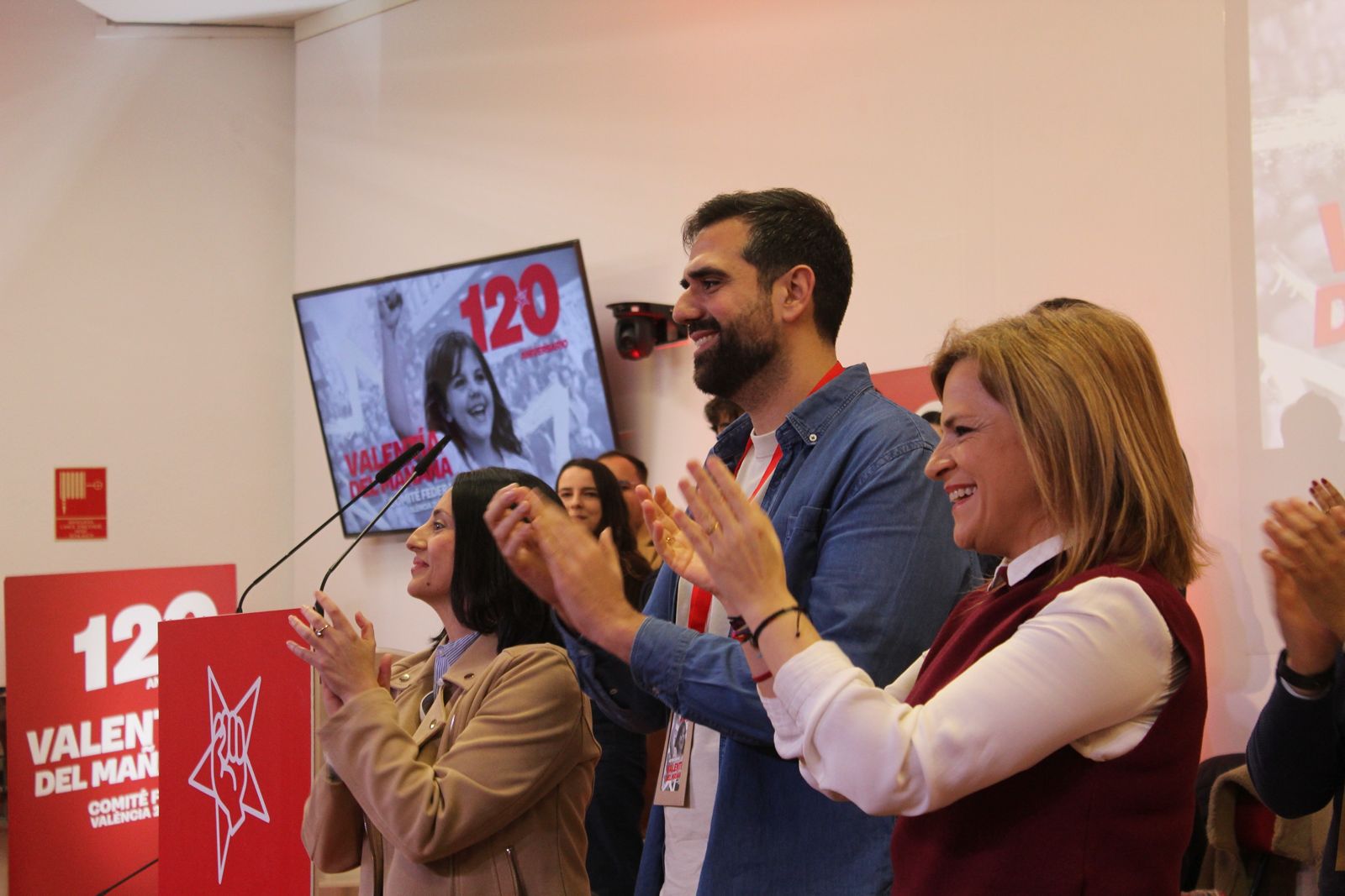 Dirigentes de Juventudes Socialistas de España durante un acto del 27º Congreso Federal